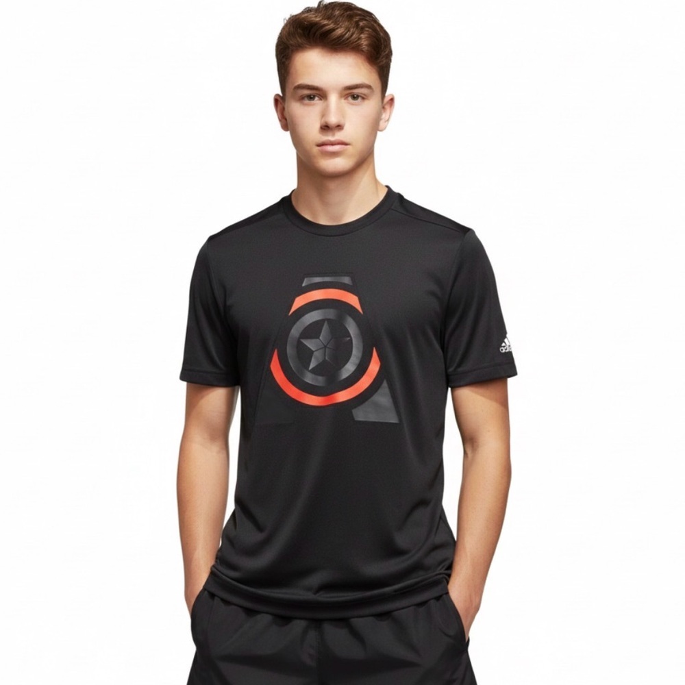 Adidas Avengers Youth XL 15/16 Activewear Drifit Athletic Short Sleeve Shirt